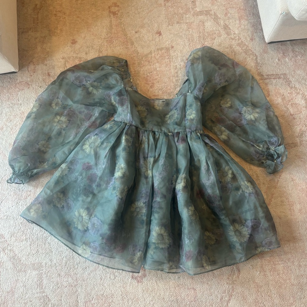 Selkie the Puff Dress in Chalk Dust Floral